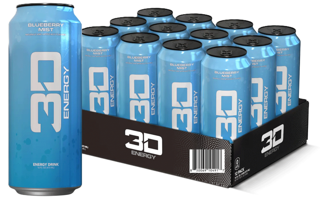 3D Energy Blueberry Mist case of 12 x 473ml