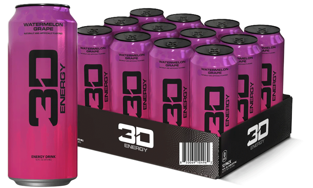 3D Energy Watermelon Grape case of 12 x 473ml