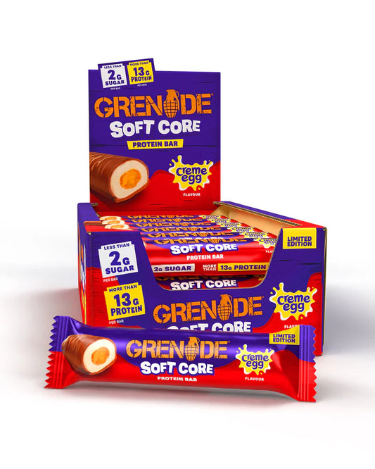 Grenade Protein Bar (Soft Core) Creme Egg Countertop Unit Plus 2 x Grenade Protein Bar (Soft Core) 18x45g Creme Egg