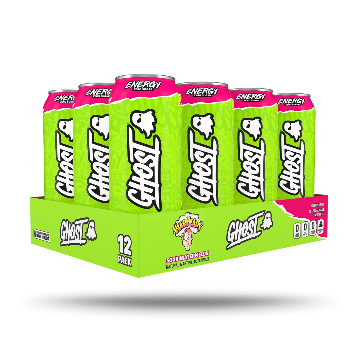 Ghost Energy Warheads Sour Watermelon 12 x 500ml case